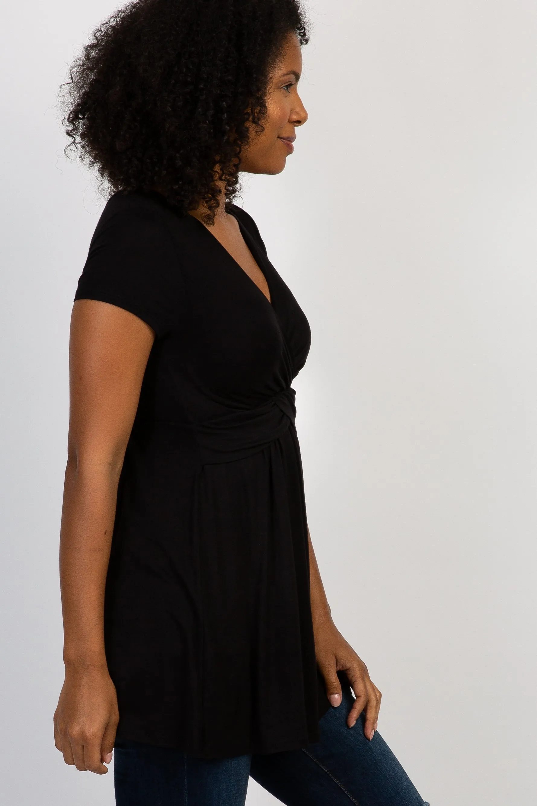 PinkBlush Black Draped Front Nursing Top sold by Pinkblush product image thumbnail 2