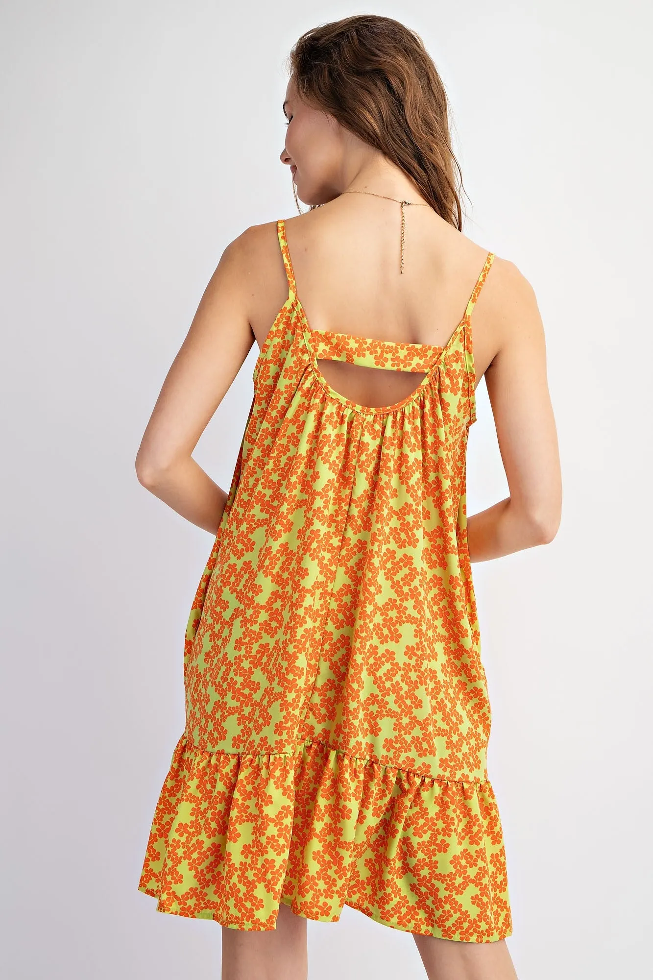 Sunny Lime Floral Printed Cami Dress sold by Pinkblush product image thumbnail 4