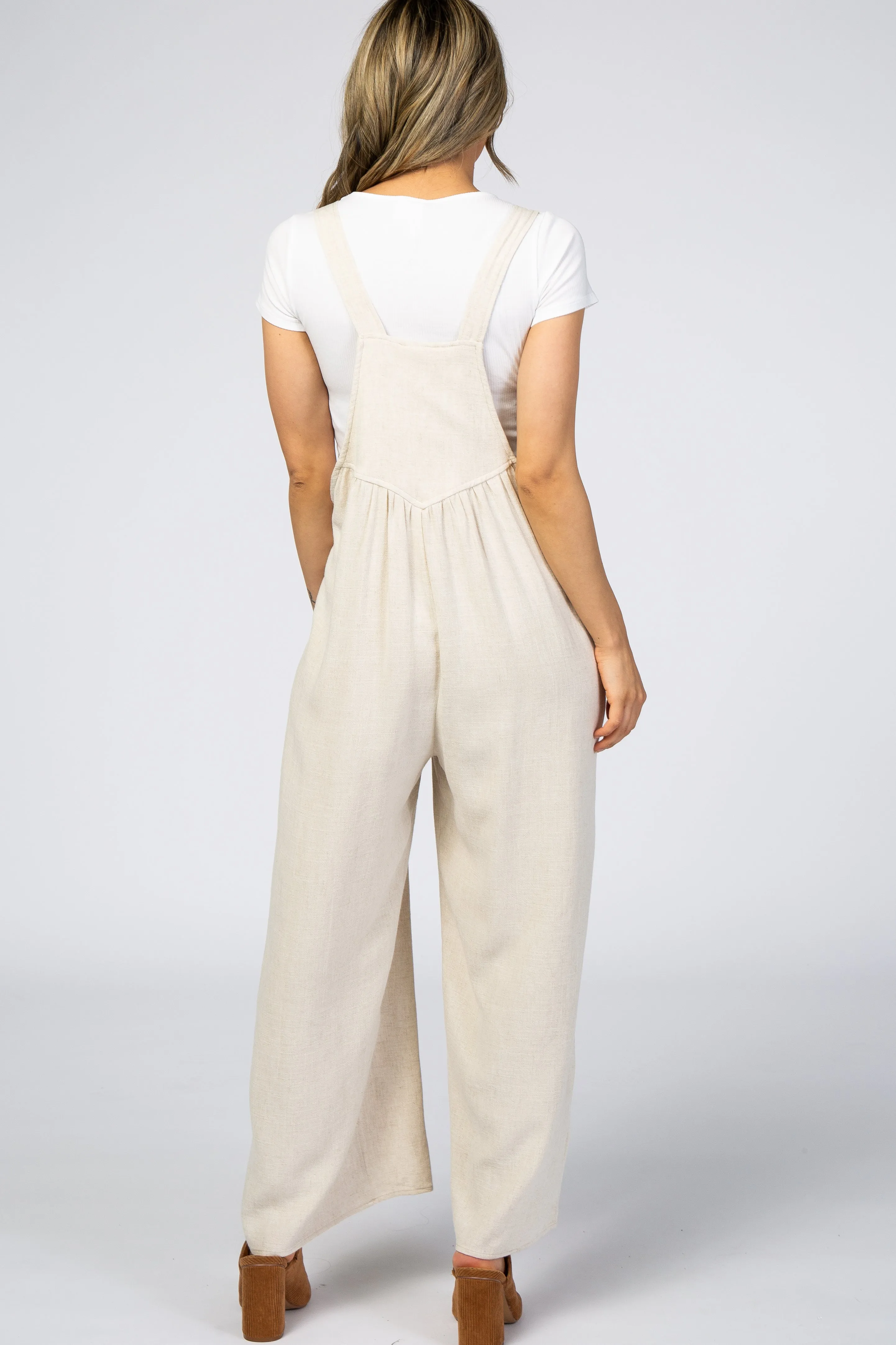 Beige Linen Overalls sold by Pinkblush product image thumbnail 3