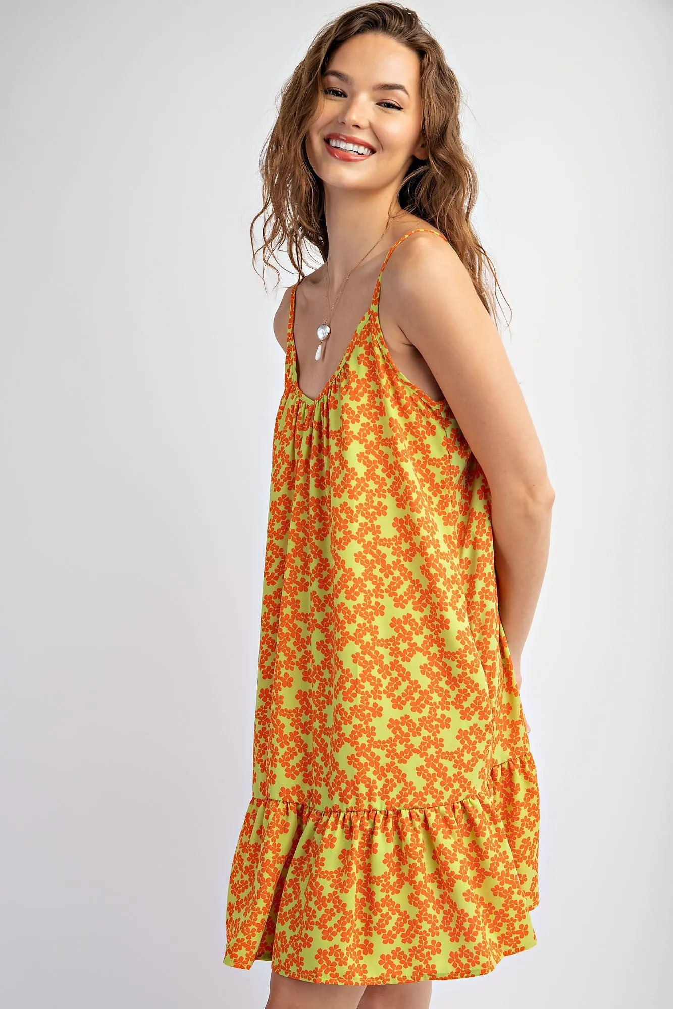 Sunny Lime Floral Printed Cami Dress sold by Pinkblush product image thumbnail 3