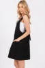 Black Denim Side Pocket Overall Dress sold by Pinkblush