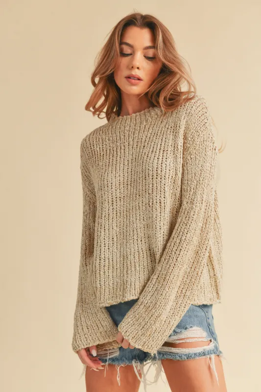 Oat Cable Knit Sweater sold by Pinkblush