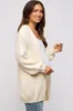Cream Chunky Knit Oversized Maternity Cardigan sold by Pinkblush
