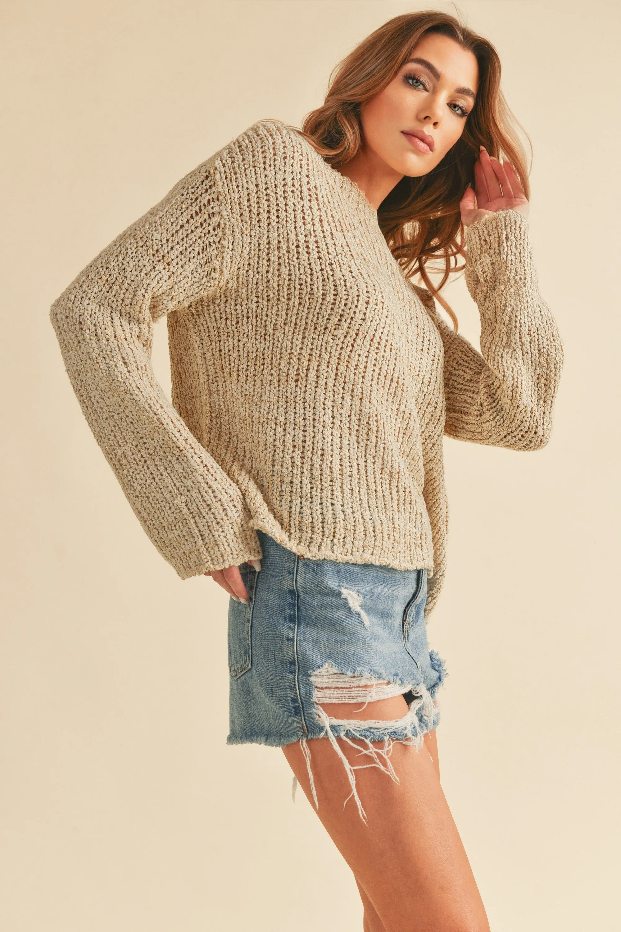 Oat Cable Knit Sweater sold by Pinkblush product image thumbnail 2