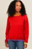 Rust Colorblock Trim Sweater sold by Pinkblush