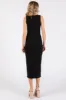 Black Ribbed Sweetheart Neck Midi Dress sold by Pinkblush