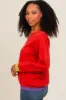 Rust Colorblock Trim Sweater sold by Pinkblush