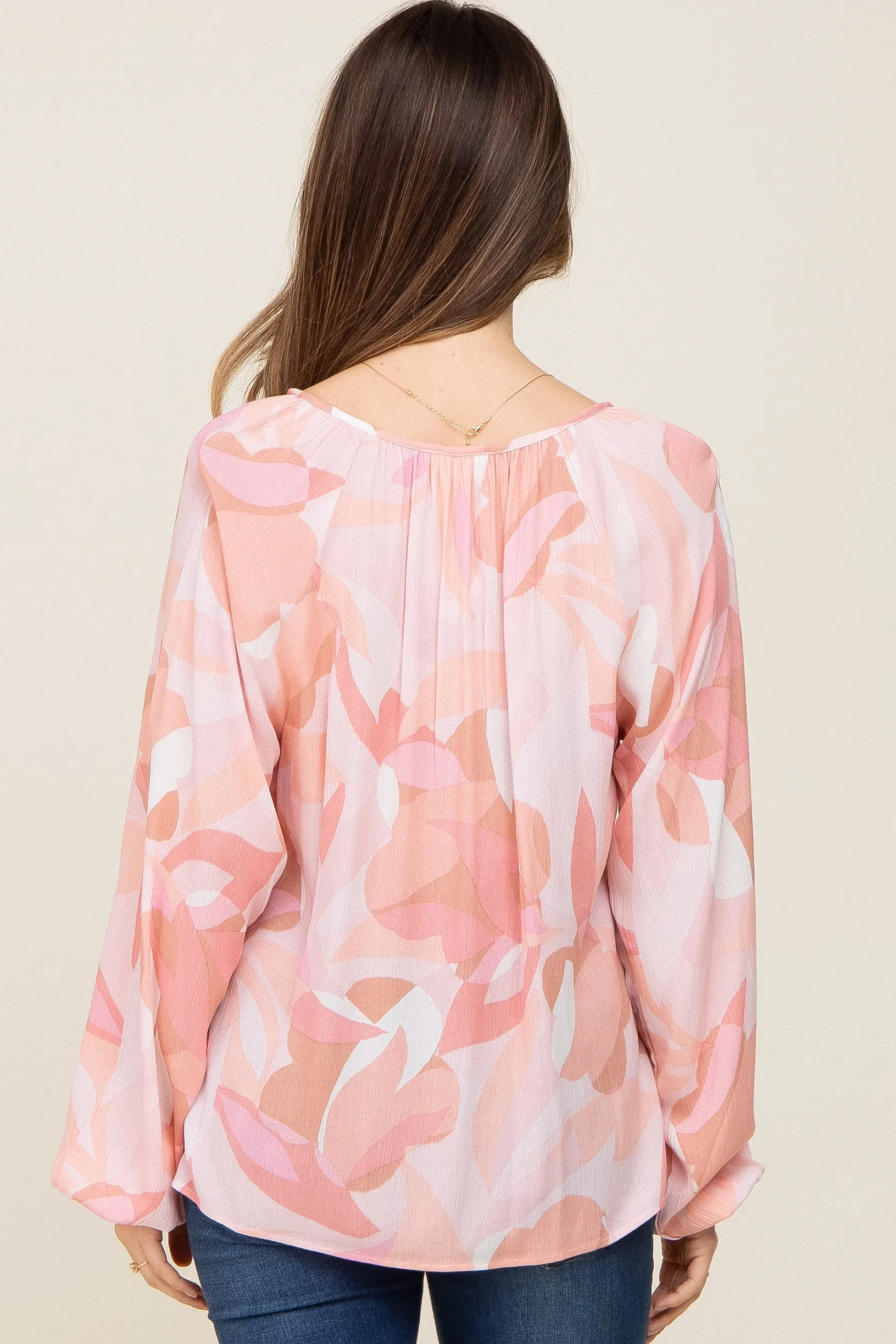 Pink Abstract Print Maternity Blouse sold by Pinkblush product image thumbnail 4