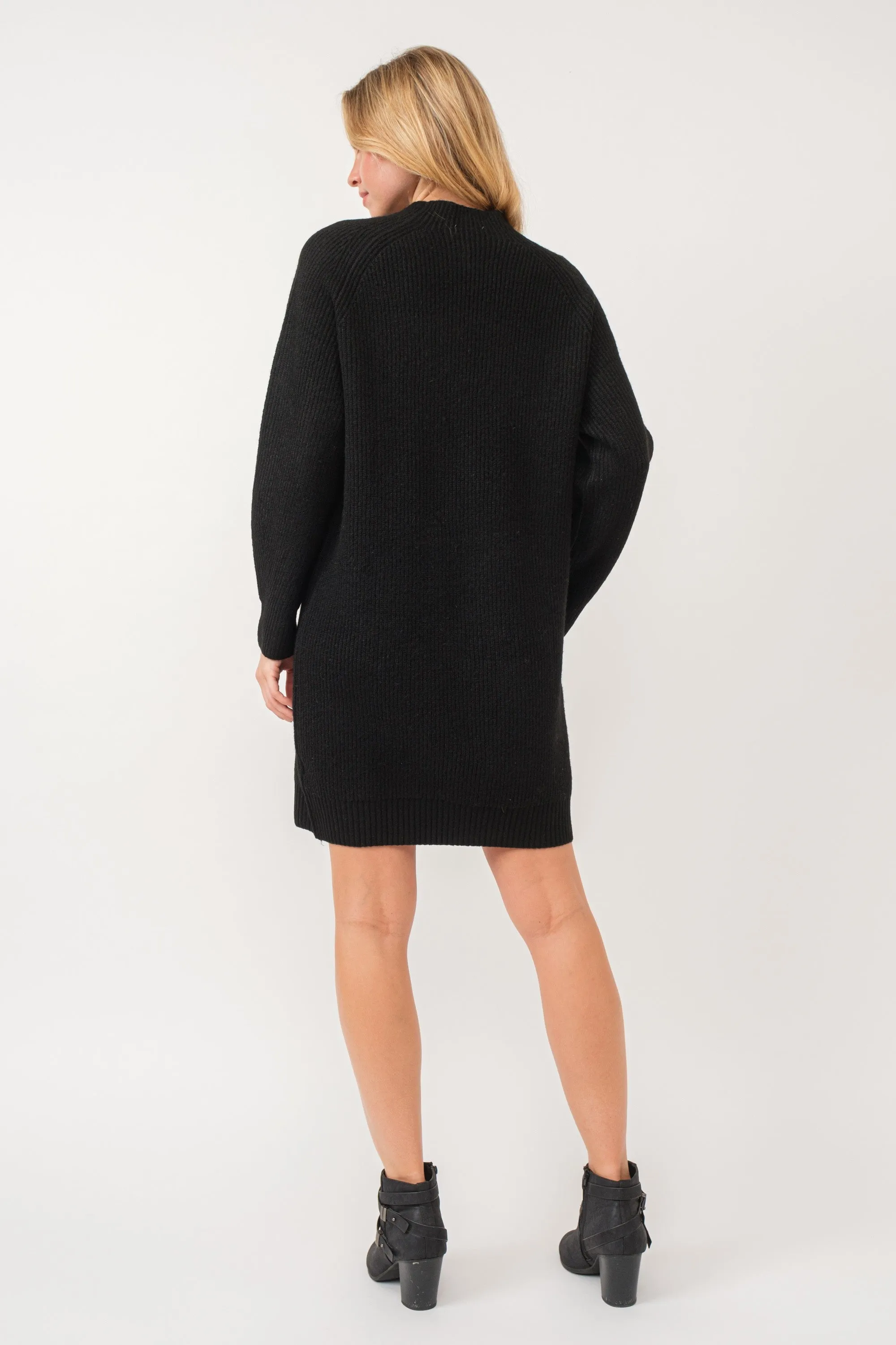 Black Mock Neck Sweater Dress sold by Pinkblush product image thumbnail 4