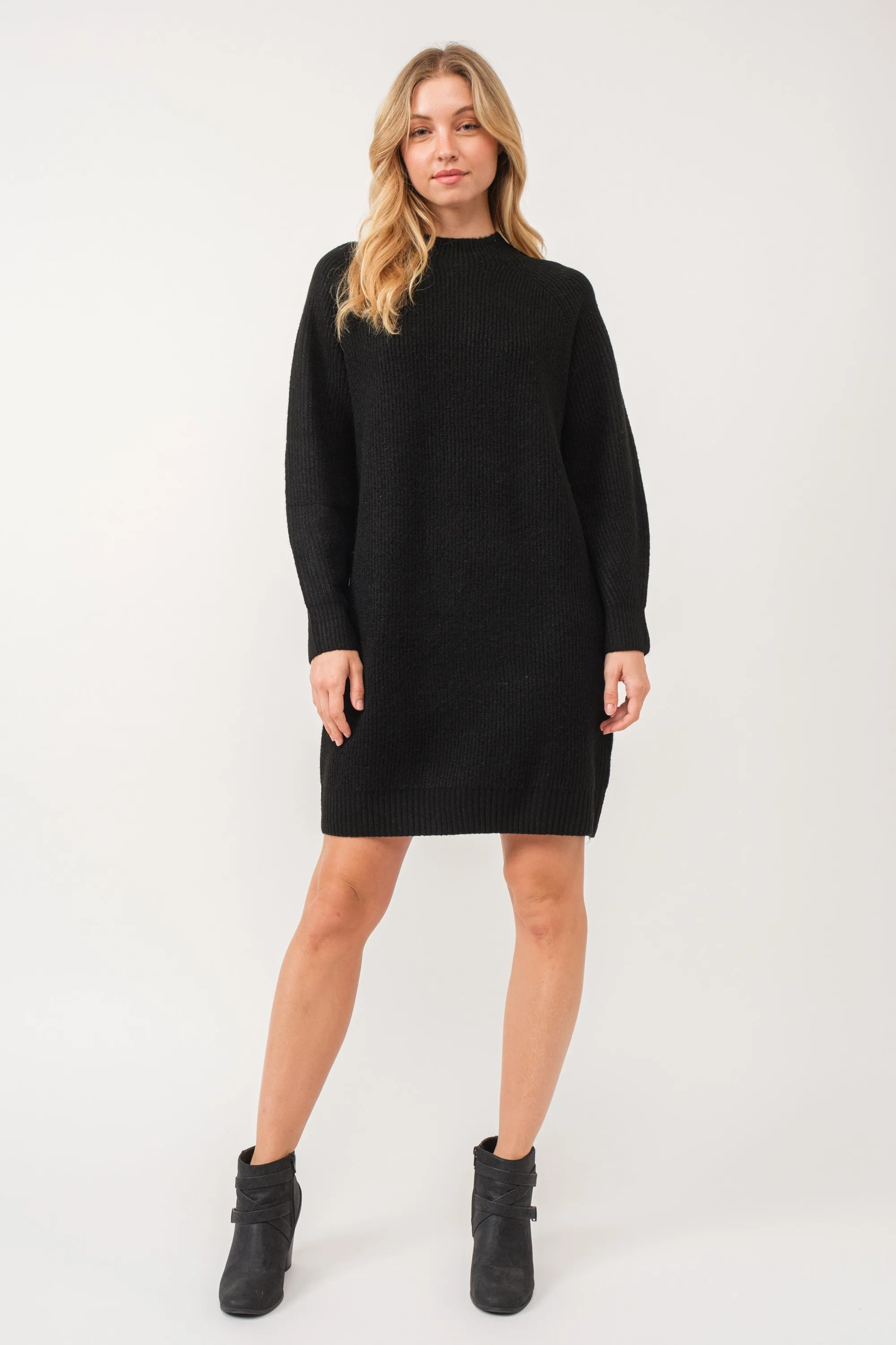 Black Mock Neck Sweater Dress sold by Pinkblush product image thumbnail 2