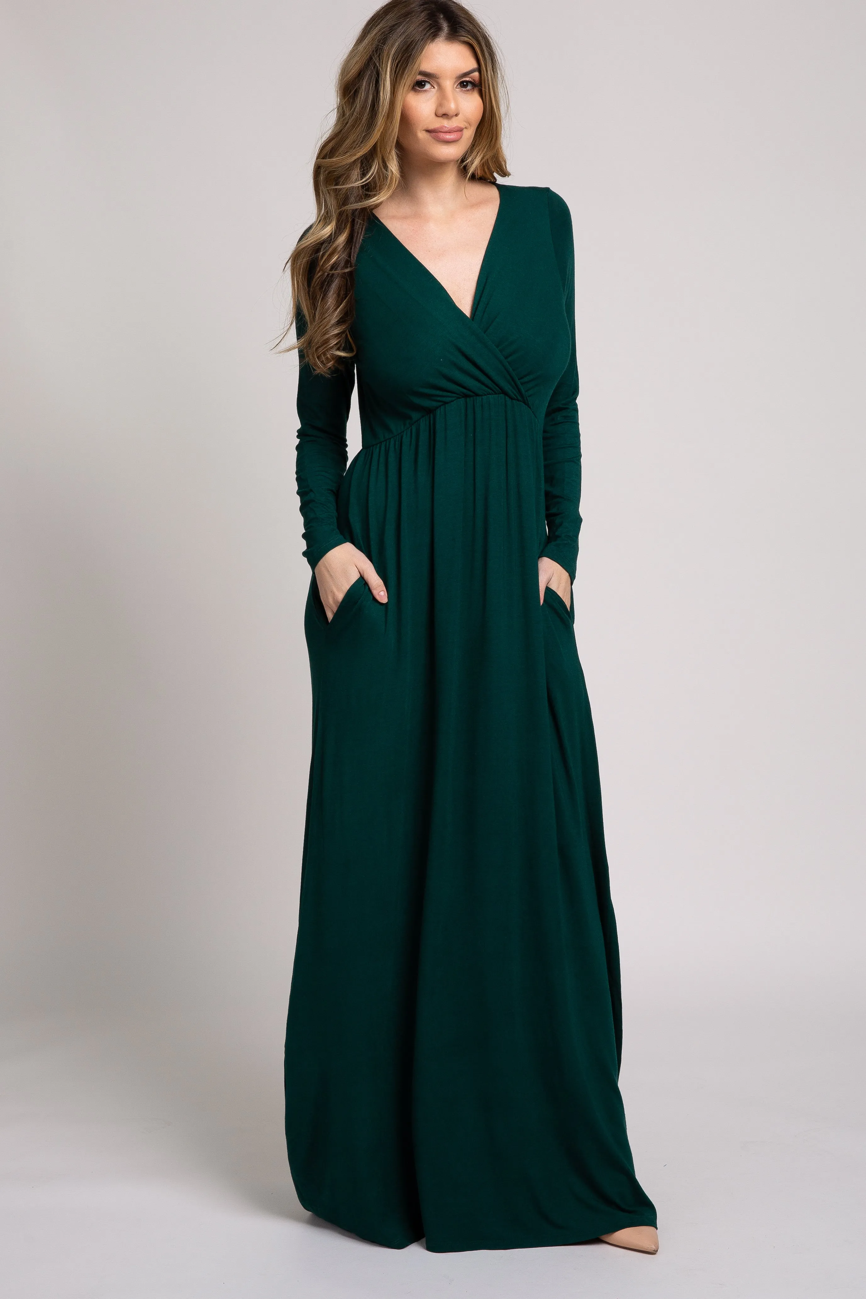 Green Long Sleeve Maxi Dress sold by Pinkblush product image thumbnail 4