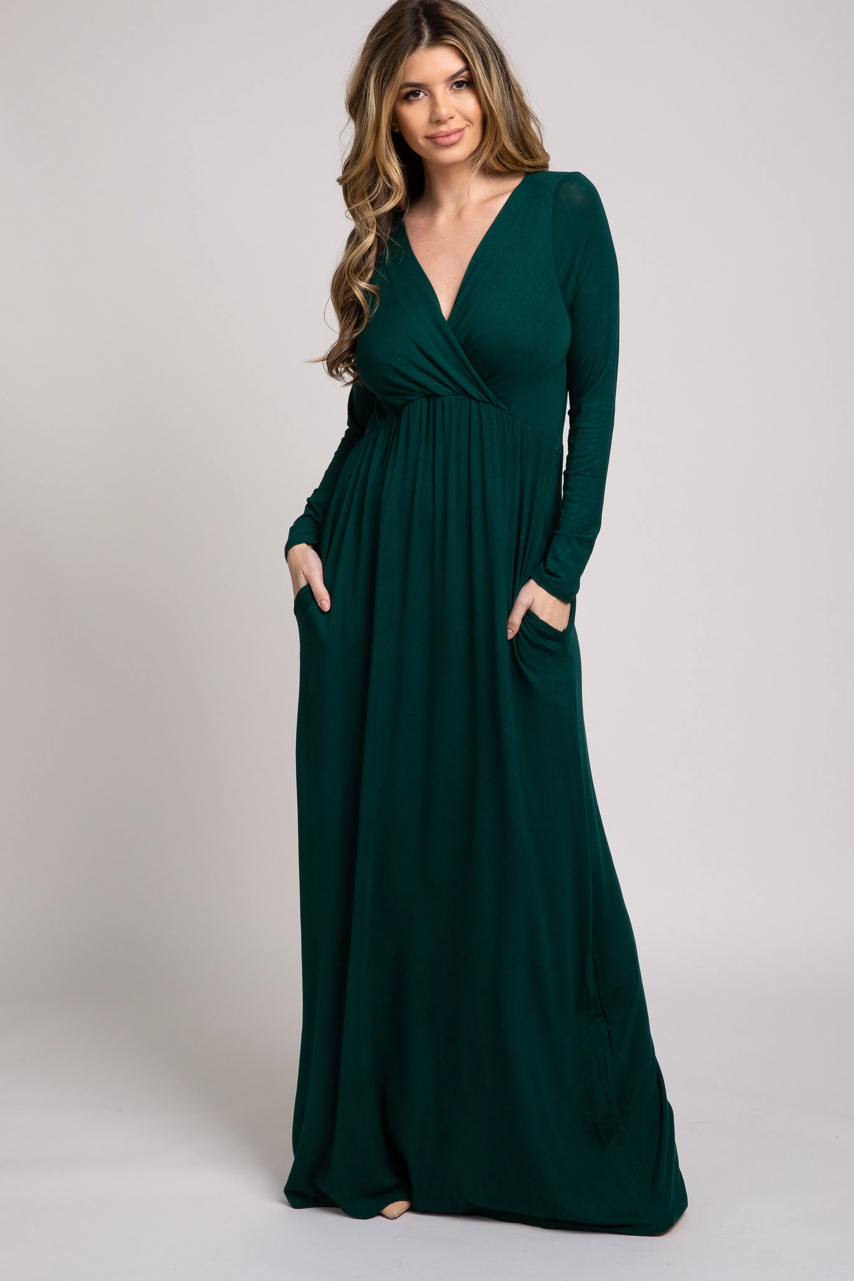 Green Long Sleeve Maxi Dress sold by Pinkblush
