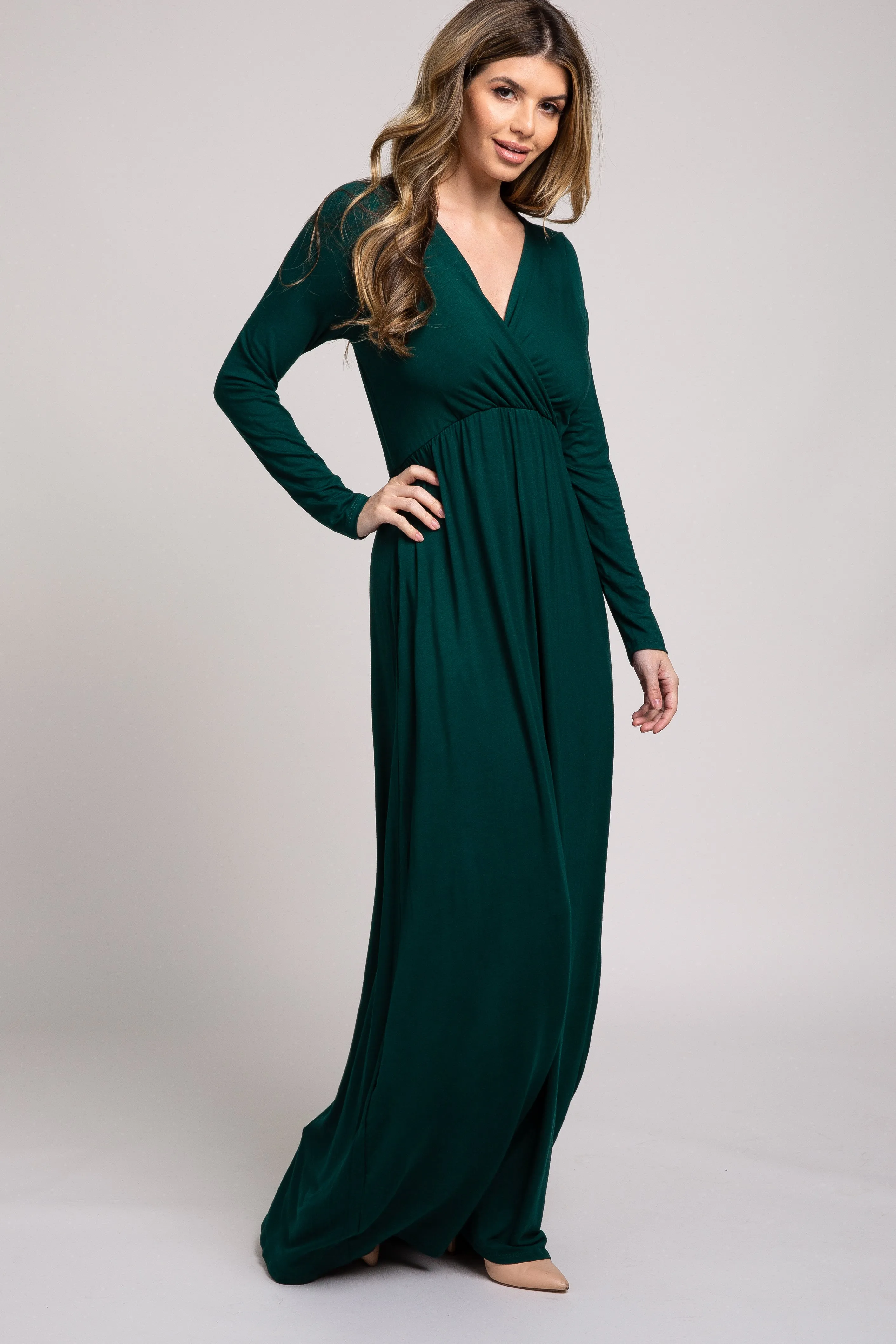 Green Long Sleeve Maxi Dress sold by Pinkblush product image thumbnail 2