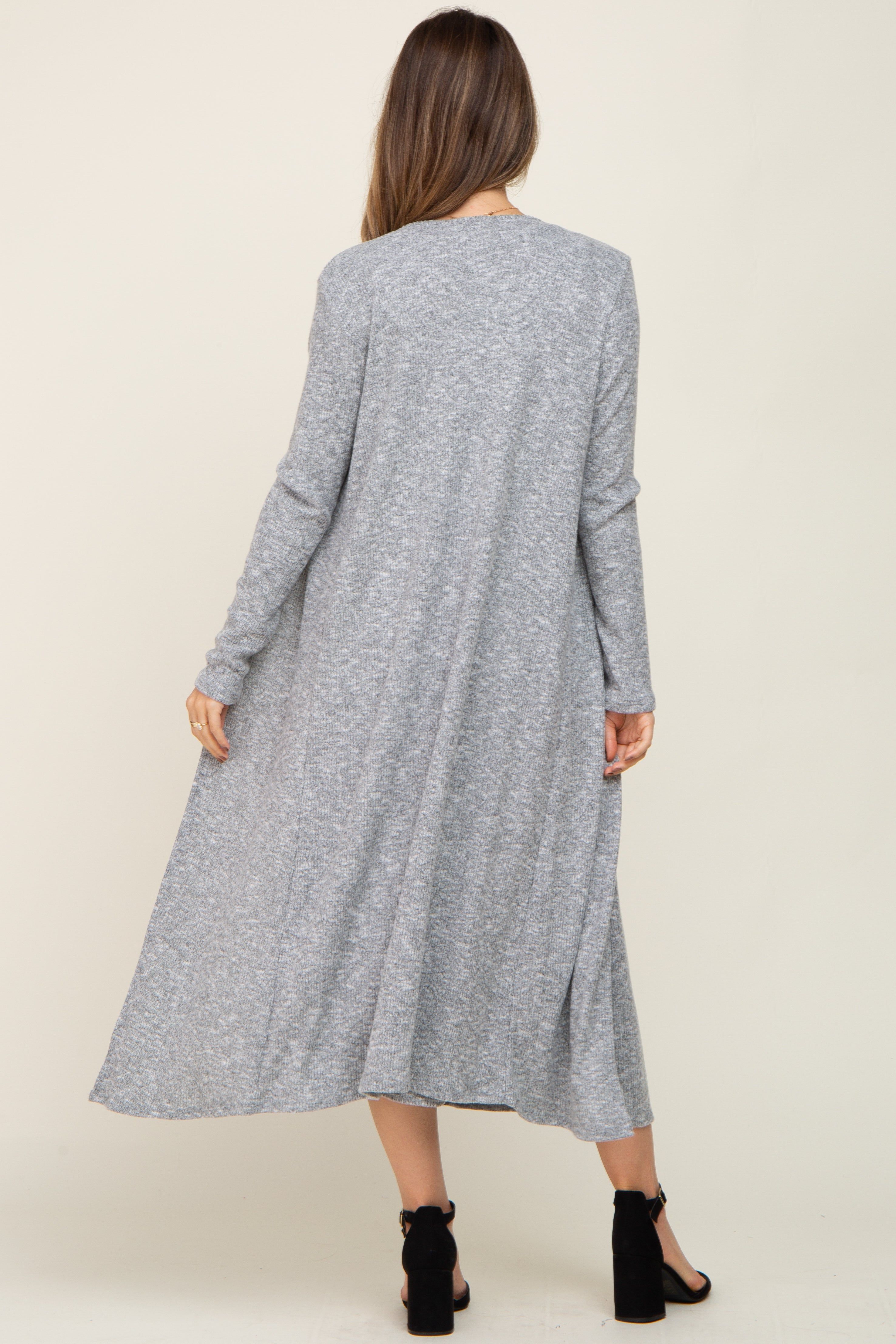 Heather Grey 3-Piece Skirt and Cardigan Maternity Set sold by Pinkblush product image thumbnail 3