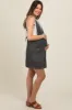 Charcoal Denim Front Pocket Maternity Skirt Overalls sold by Pinkblush