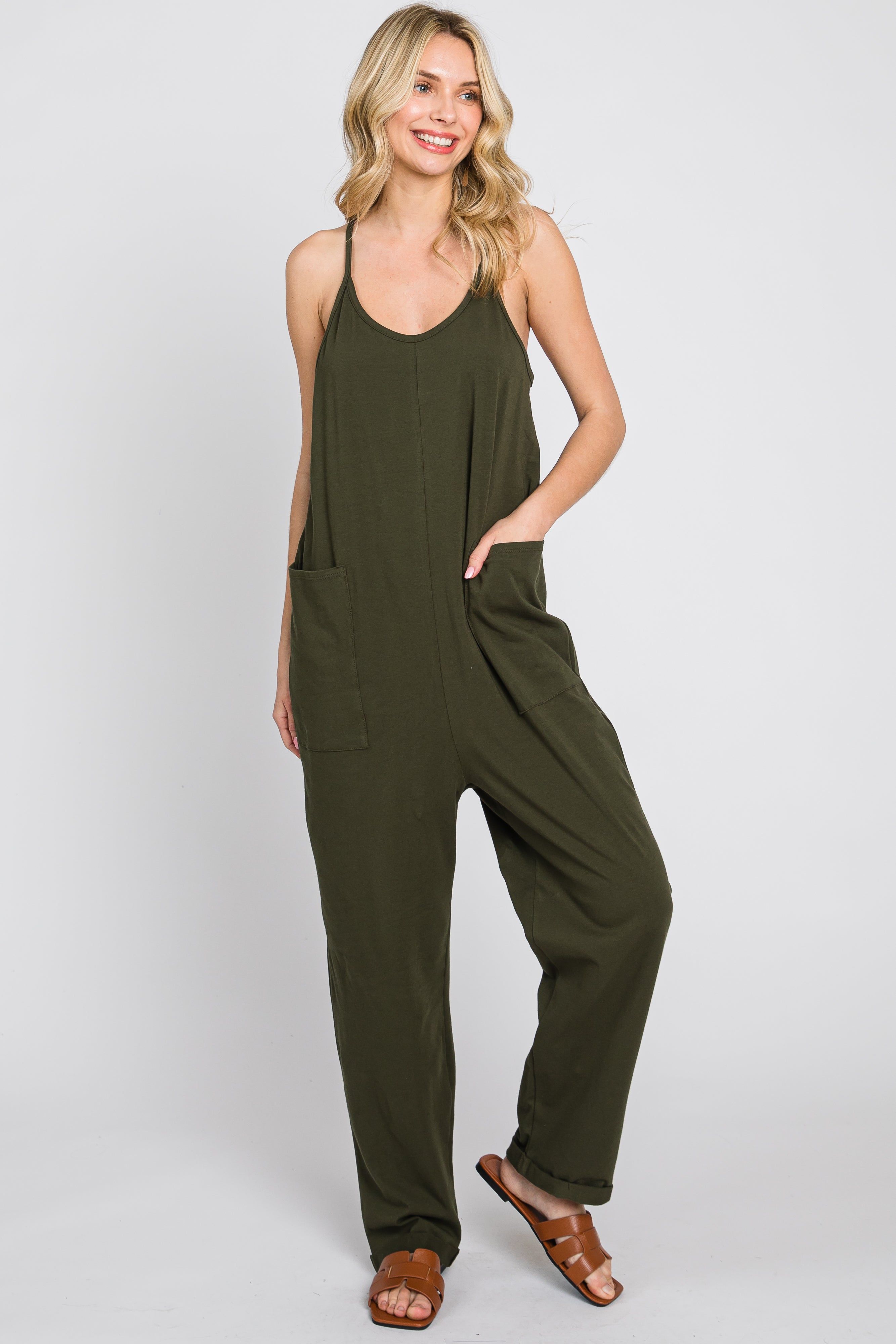 Green Front Pocket Jumpsuit sold by Pinkblush product image thumbnail 2