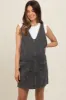 Charcoal Denim Front Pocket Maternity Skirt Overalls sold by Pinkblush