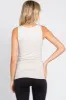 Cream Square Neck Ruched Sides Top sold by Pinkblush