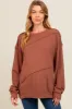 Brown Exposed Seam Dolman Sleeve Maternity Sweatshirt sold by Pinkblush