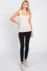 Cream Square Neck Ruched Sides Top sold by Pinkblush