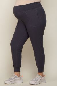 Charcoal Soft Knit Maternity Plus Jogger Pants sold by Pinkblush