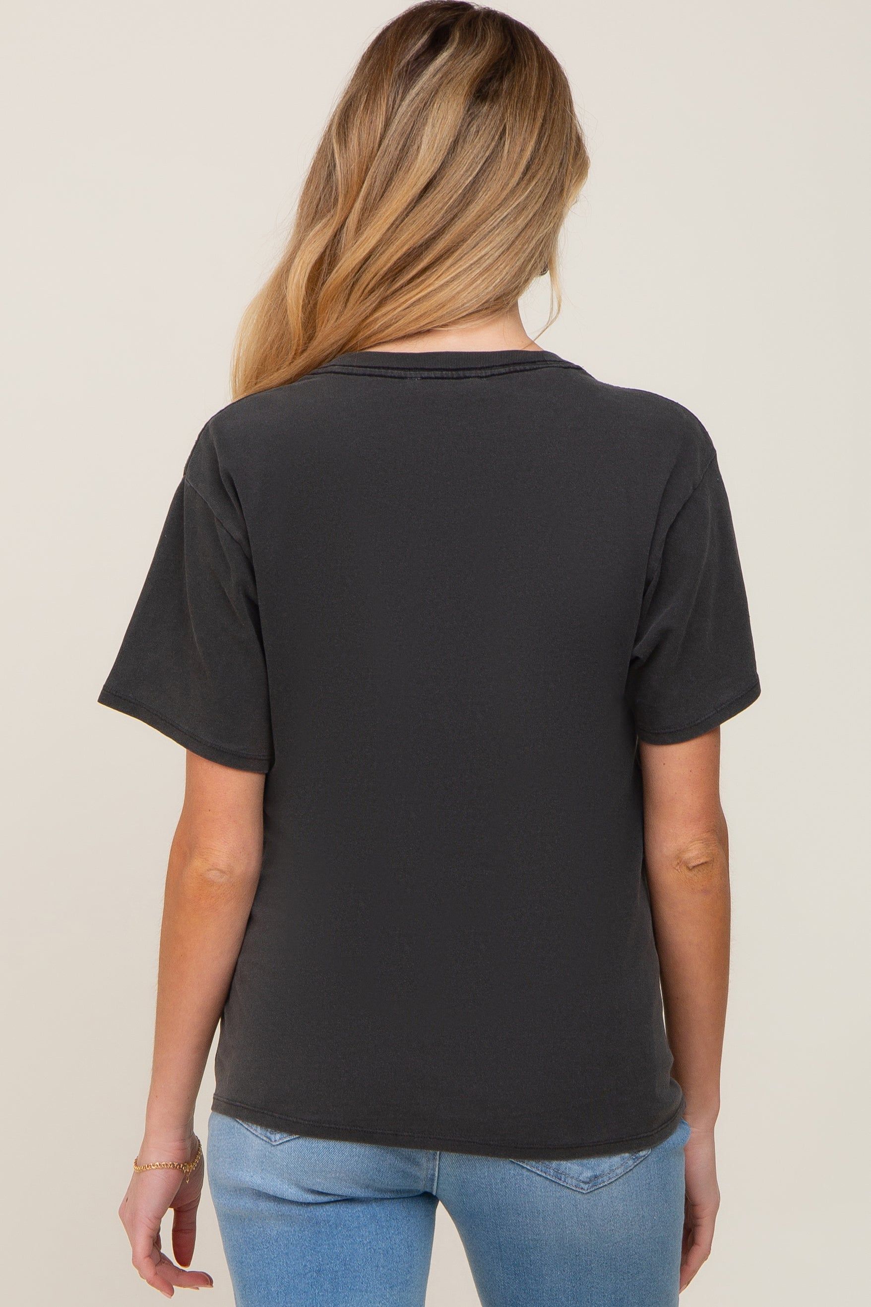 Black Faded Basic Maternity T-Shirt sold by Pinkblush product image thumbnail 3