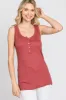 Rust Ribbed Button Up Maternity Tank Top sold by Pinkblush