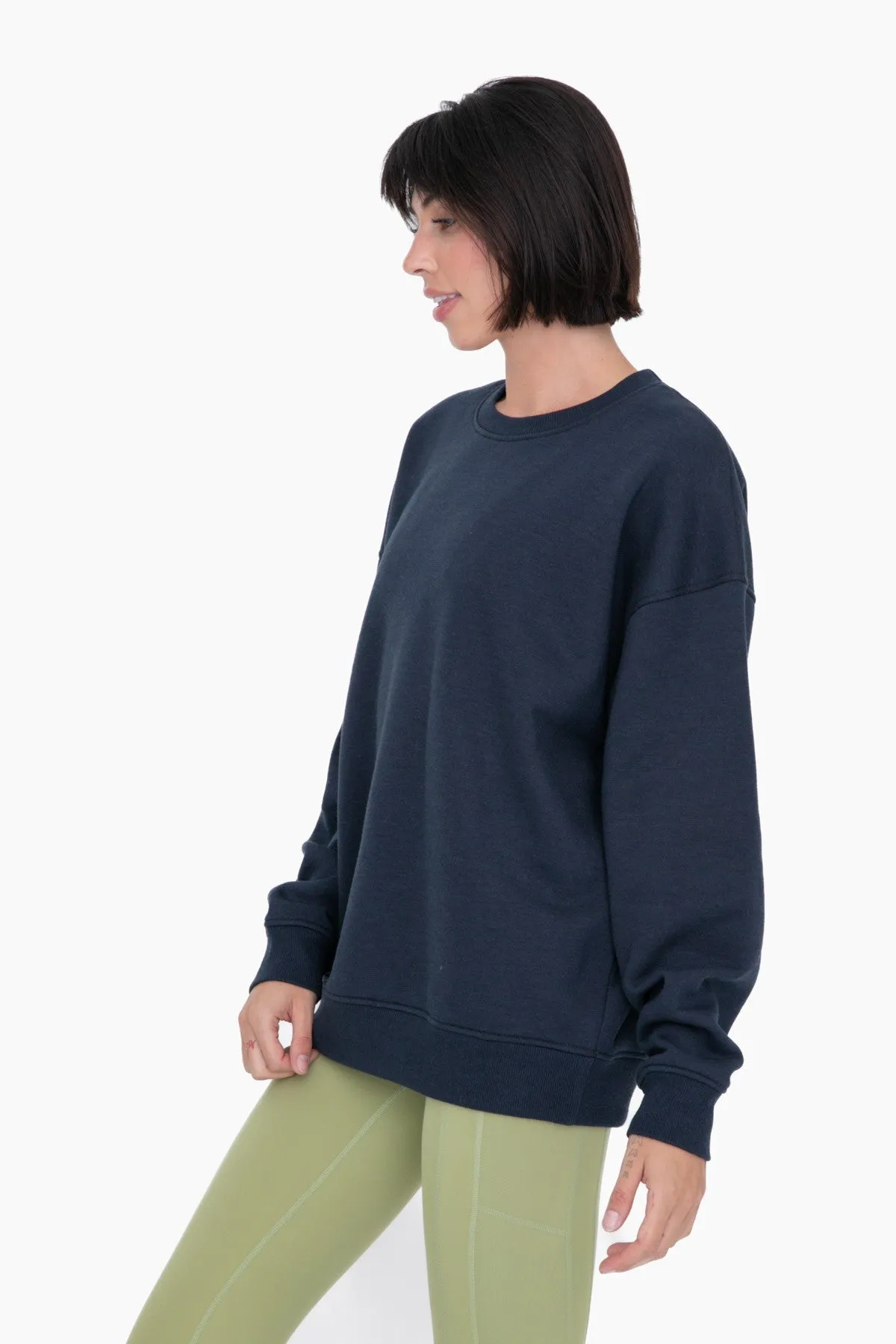 Navy Blue Soft Knit Fleece Lined Sweatshirt sold by Pinkblush product image thumbnail 2