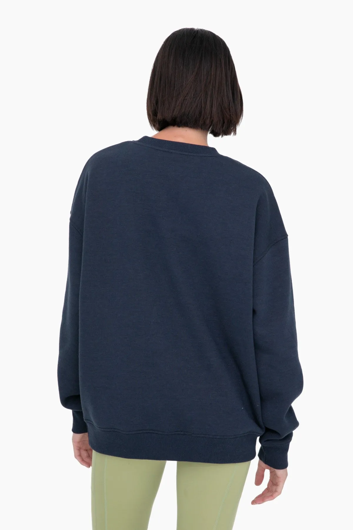 Navy Blue Soft Knit Fleece Lined Sweatshirt sold by Pinkblush product image thumbnail 3