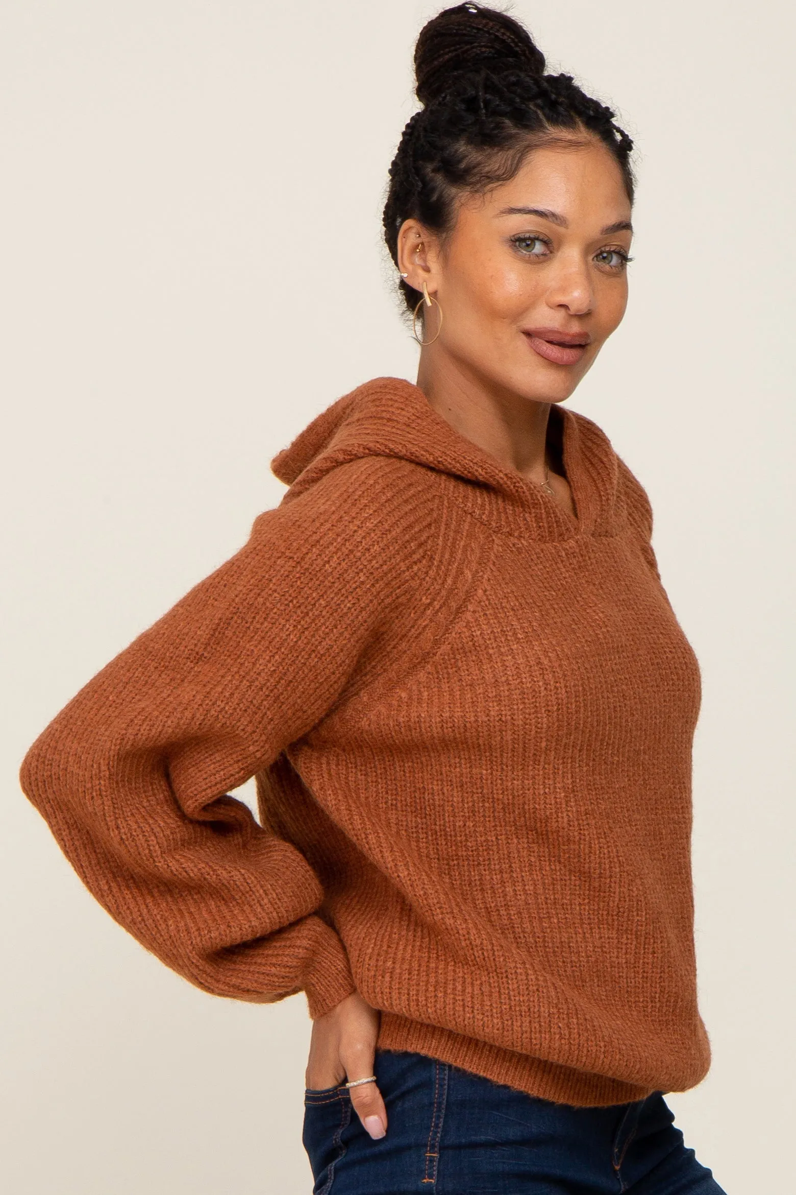 Camel Hooded Sweater sold by Pinkblush product image thumbnail 2