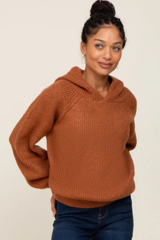 Camel Hooded Sweater sold by Pinkblush