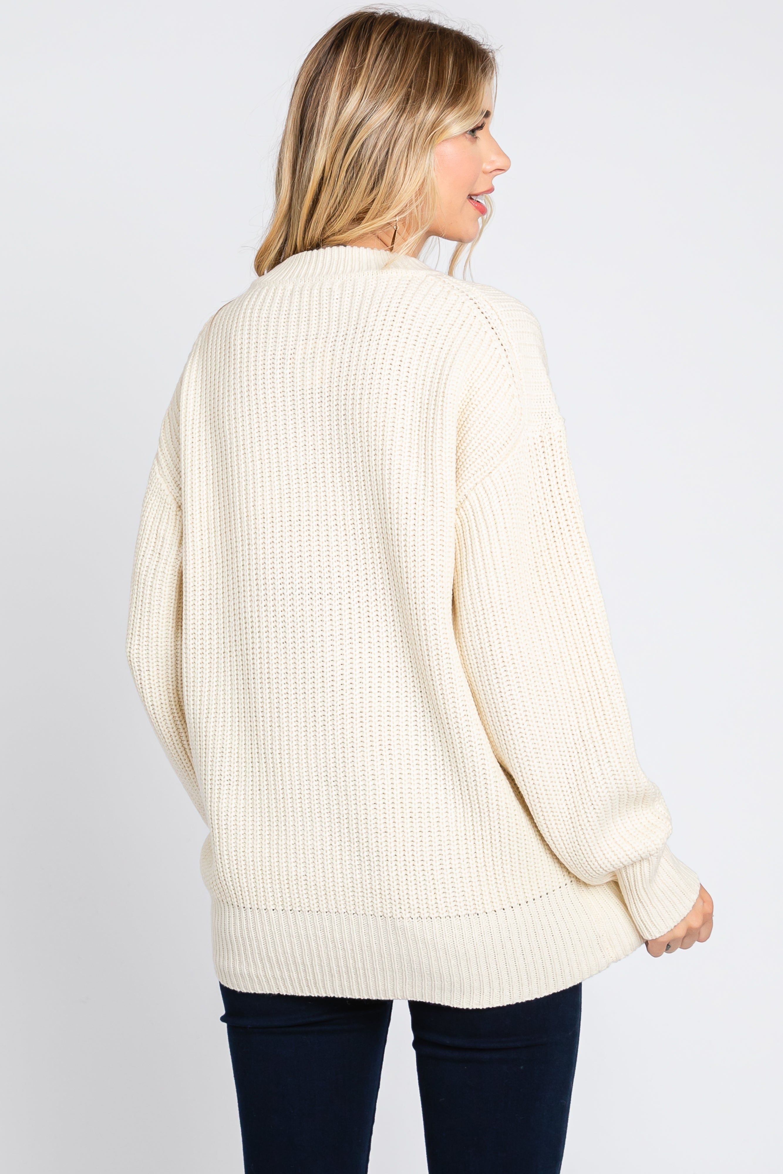 Ivory Bubble Sleeve Sweater sold by Pinkblush product image thumbnail 3