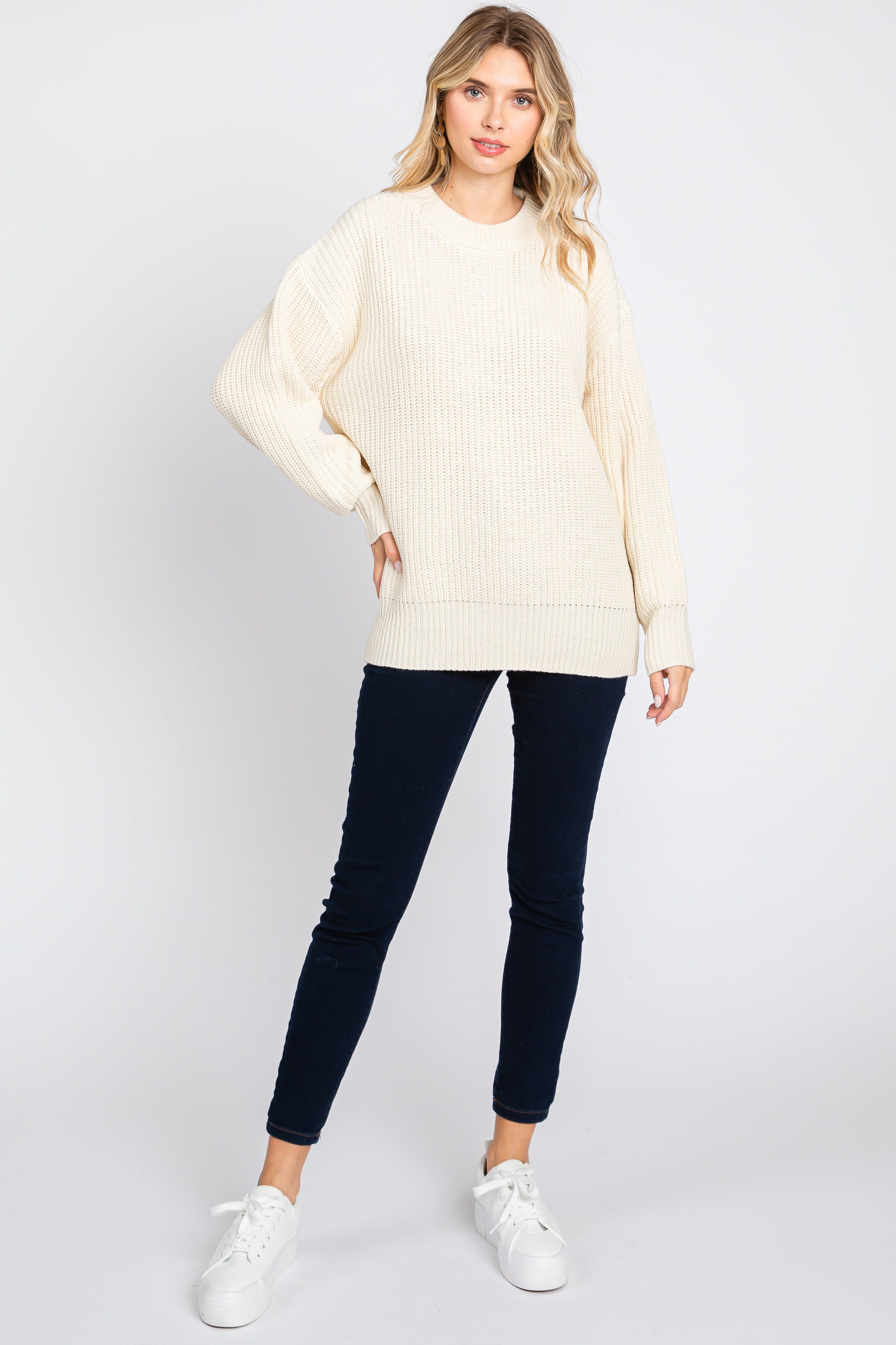 Ivory Bubble Sleeve Sweater sold by Pinkblush product image thumbnail 4