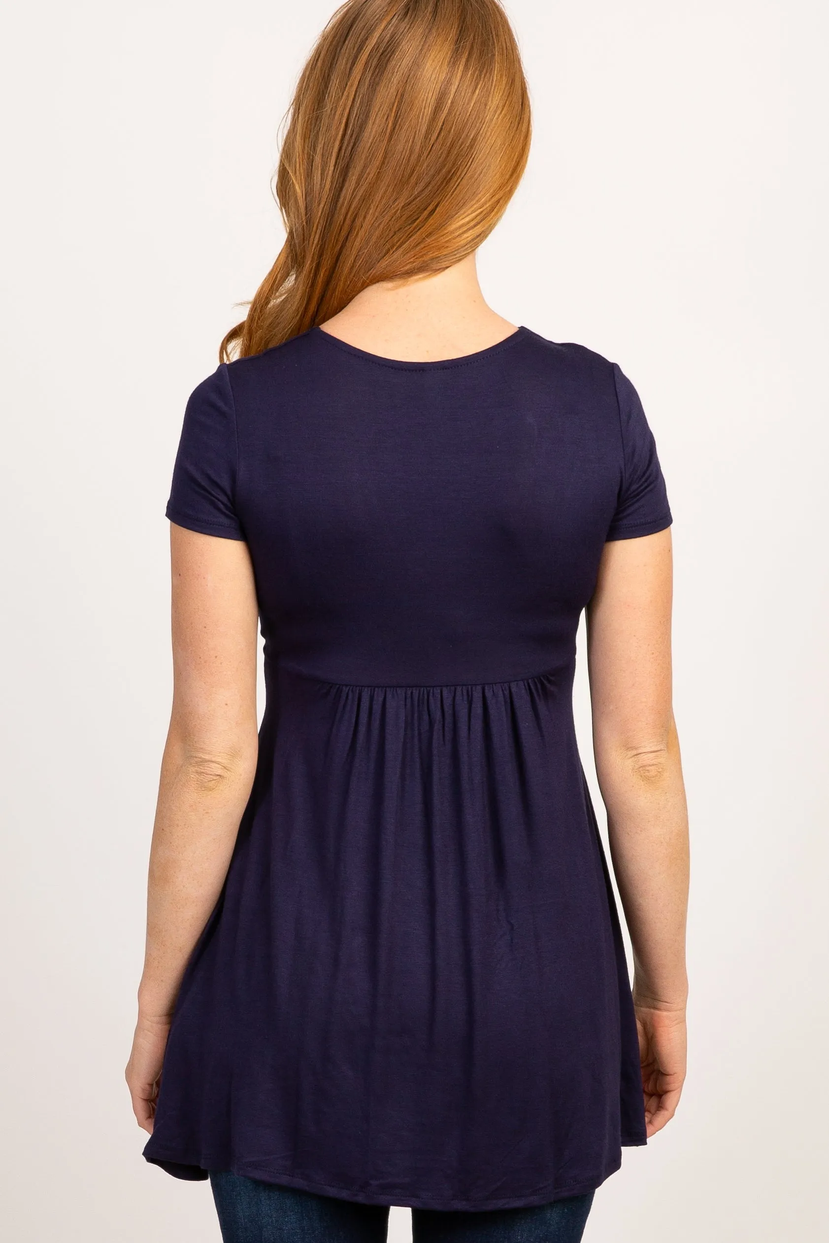 PinkBlush Navy Draped Front Nursing Top sold by Pinkblush product image thumbnail 3