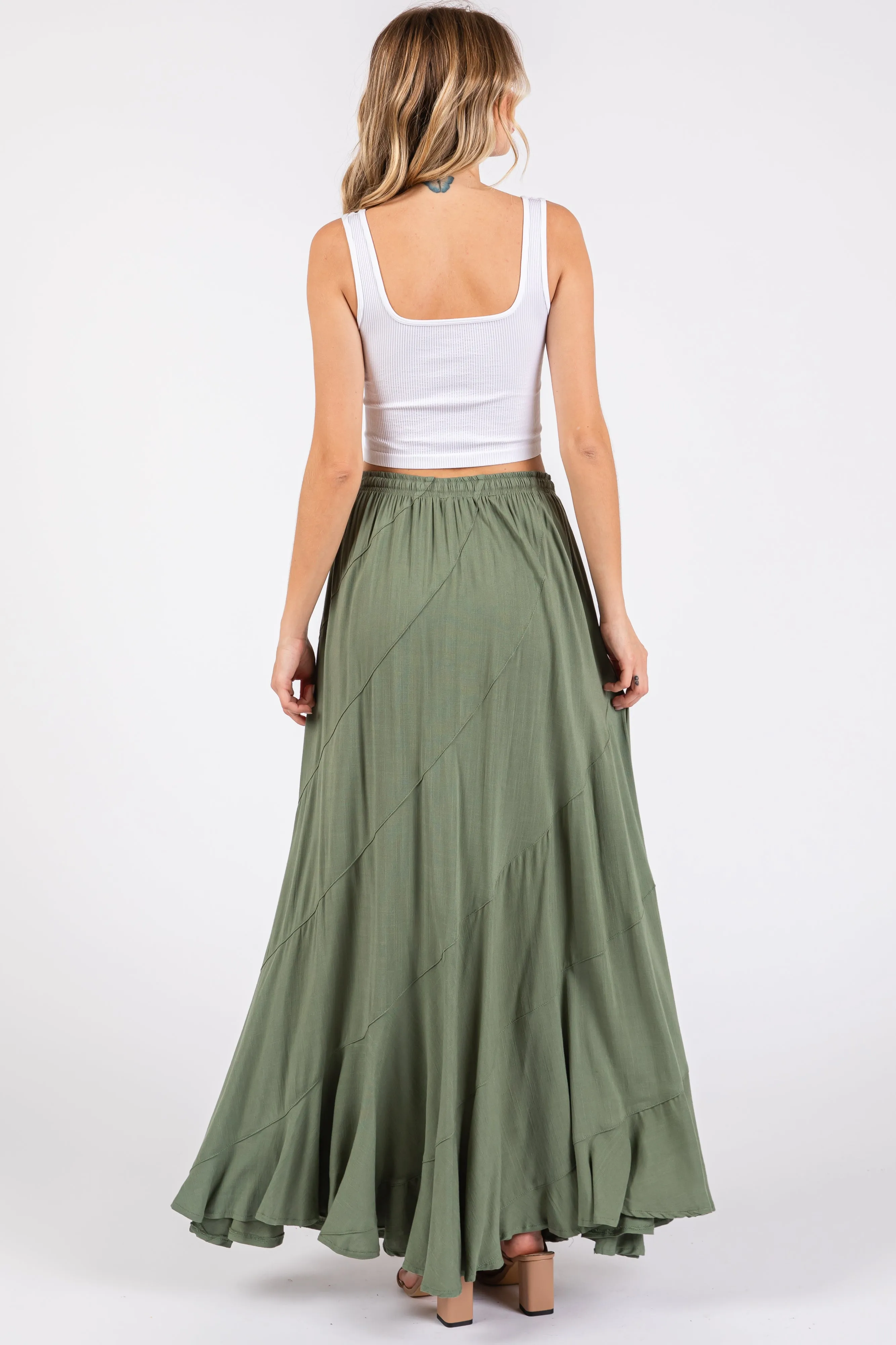 Olive Tassel String Maxi Skirt sold by Pinkblush product image thumbnail 3