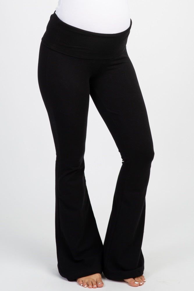 Black Foldover Maternity Pants sold by Pinkblush product image thumbnail 2