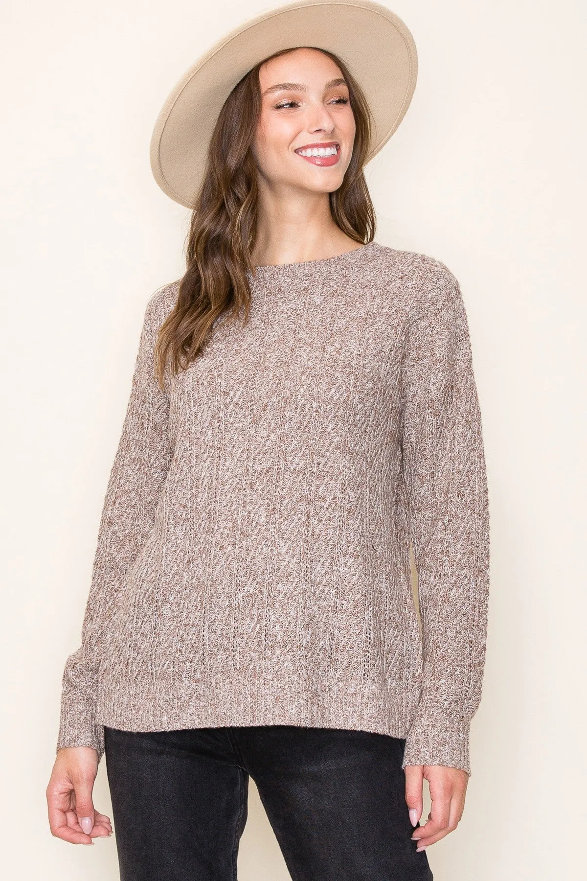 Brown Pattern Knit Maternity Sweater sold by Pinkblush product image thumbnail 4