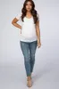 Blue Distressed Maternity Skinny Jeans sold by Pinkblush