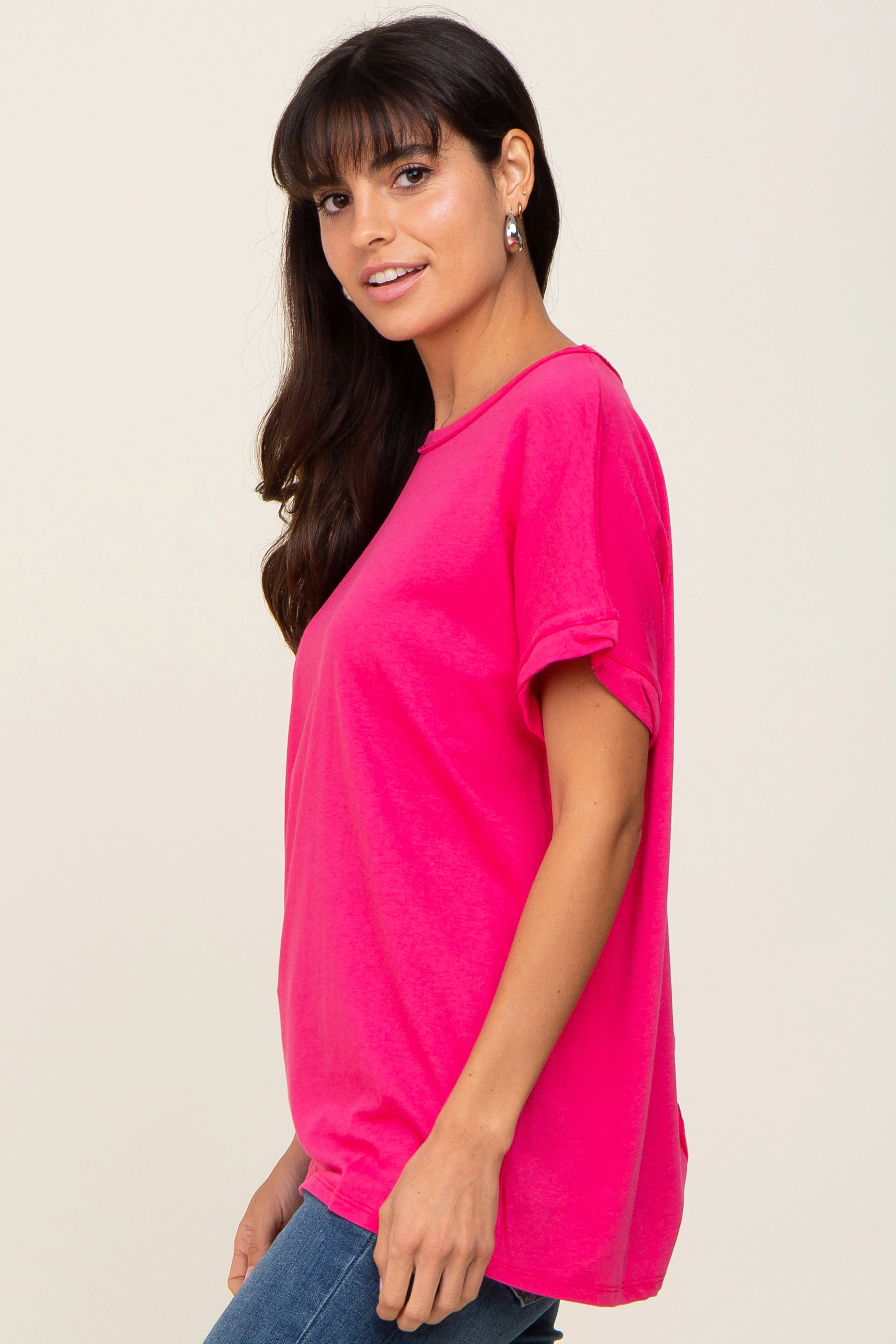 Fuchsia Short Sleeve Top sold by Pinkblush product image thumbnail 2