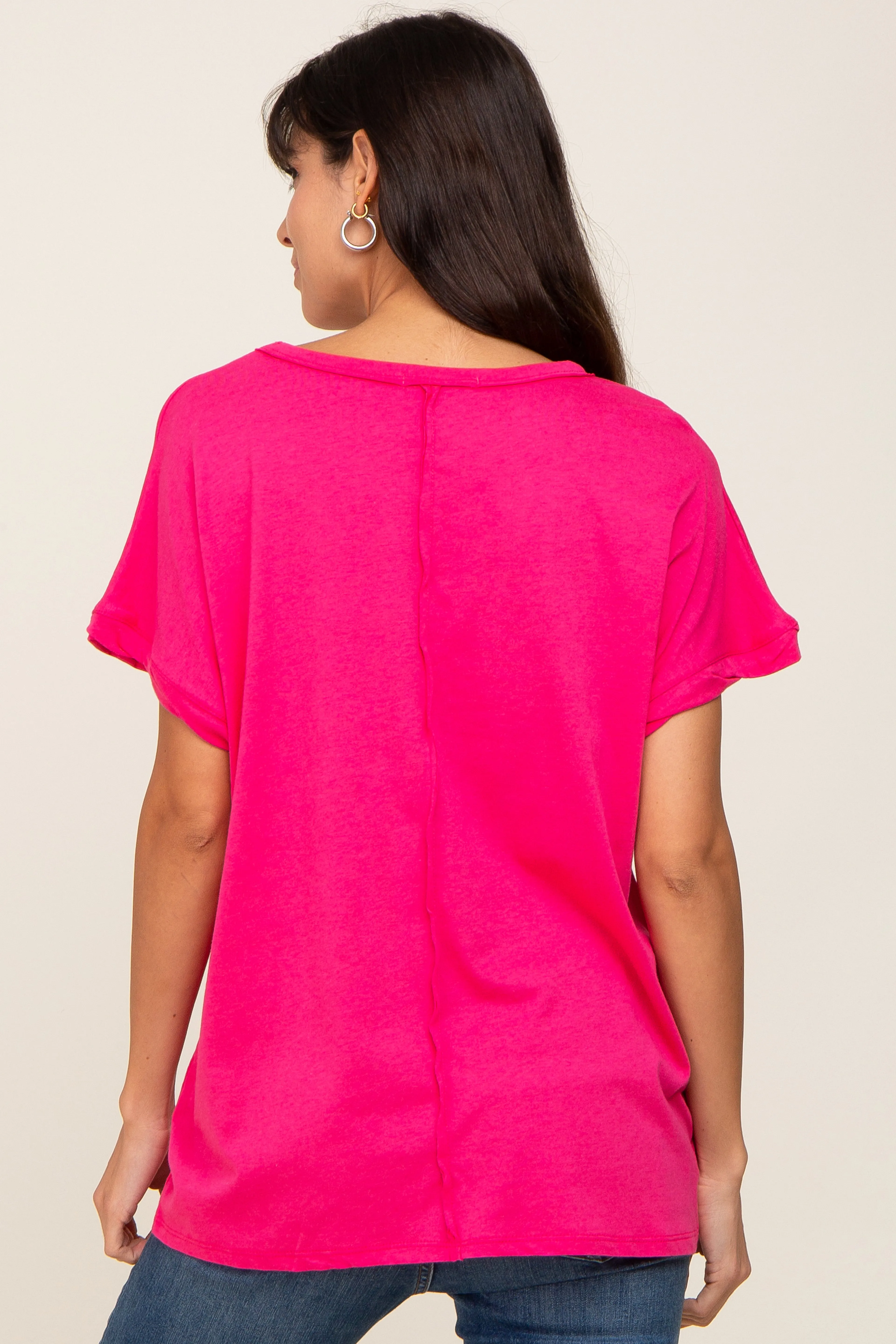 Fuchsia Short Sleeve Top sold by Pinkblush product image thumbnail 3