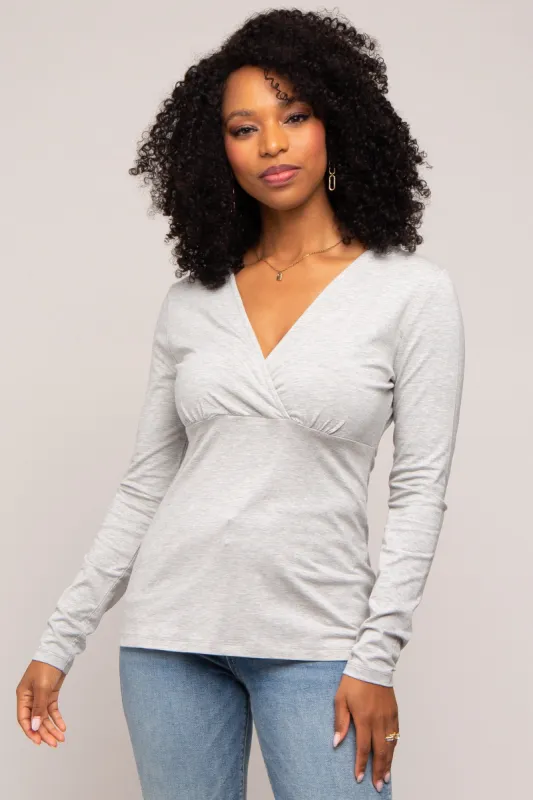 Heather Grey Bravado Designs Long Sleeve Nursing Top sold by Pinkblush