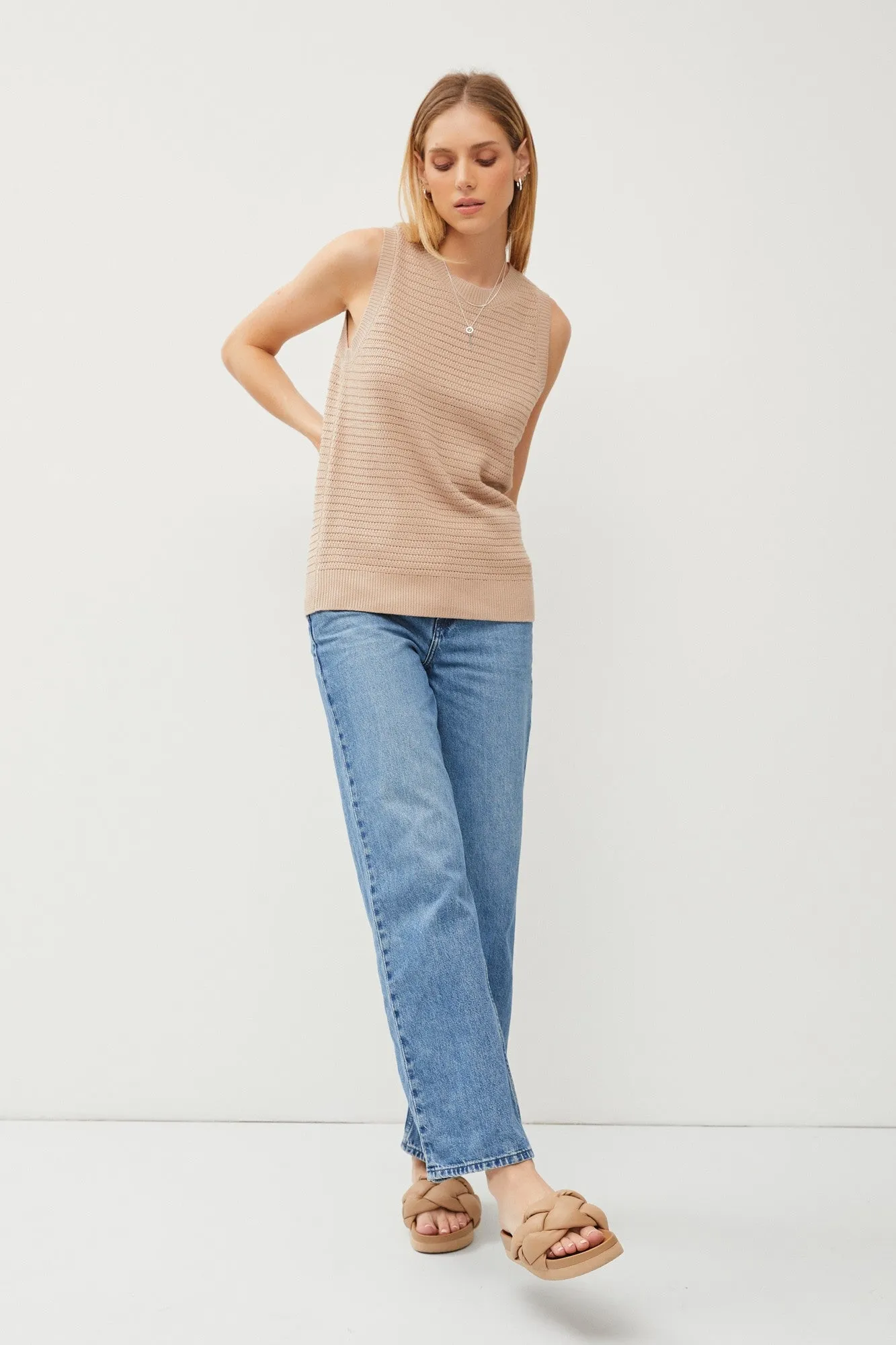 Taupe Knit Sleeveless Top sold by Pinkblush product image thumbnail 2