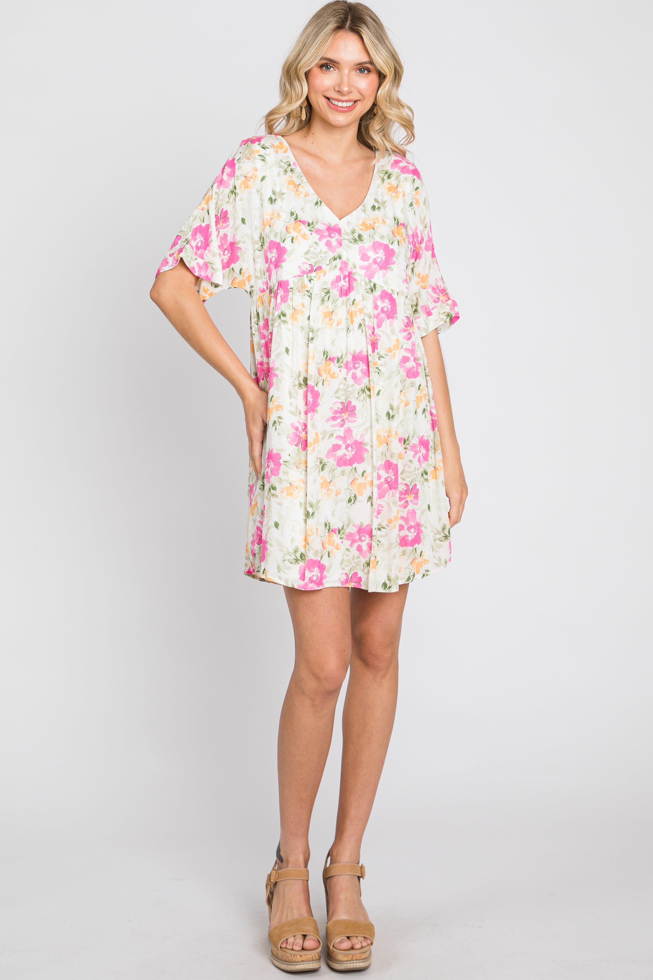 White Floral Babydoll Dress sold by Pinkblush product image thumbnail 2