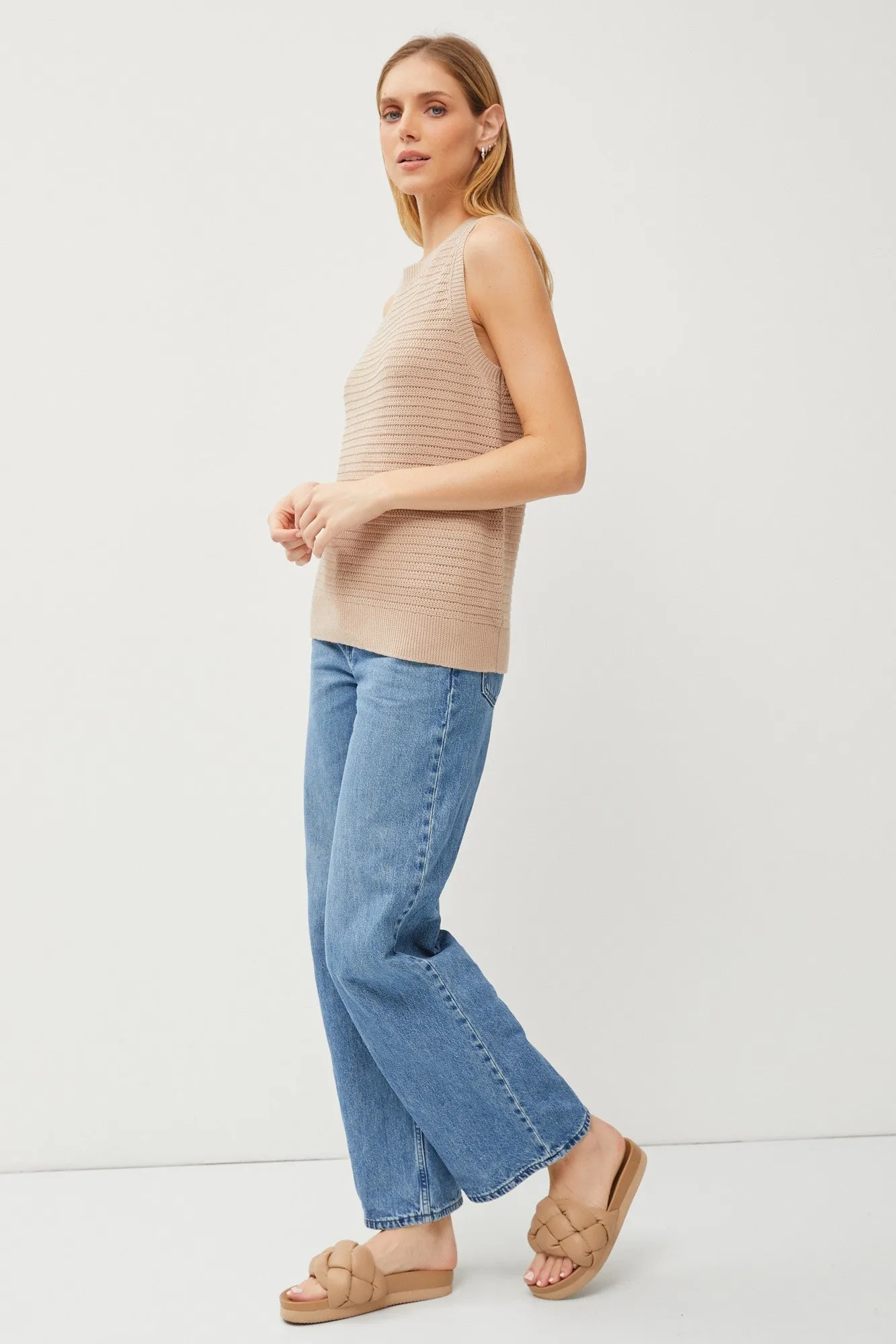 Taupe Knit Sleeveless Top sold by Pinkblush product image thumbnail 3