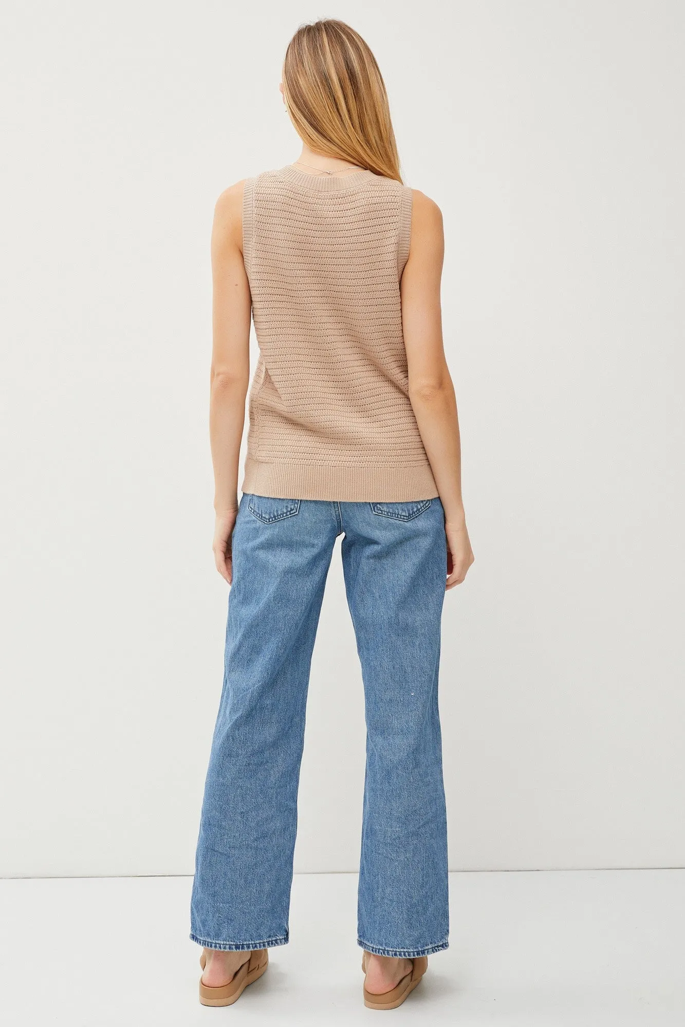 Taupe Knit Sleeveless Top sold by Pinkblush product image thumbnail 4