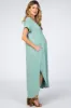 Light Olive Side Slit Maternity Maxi Dress sold by Pinkblush