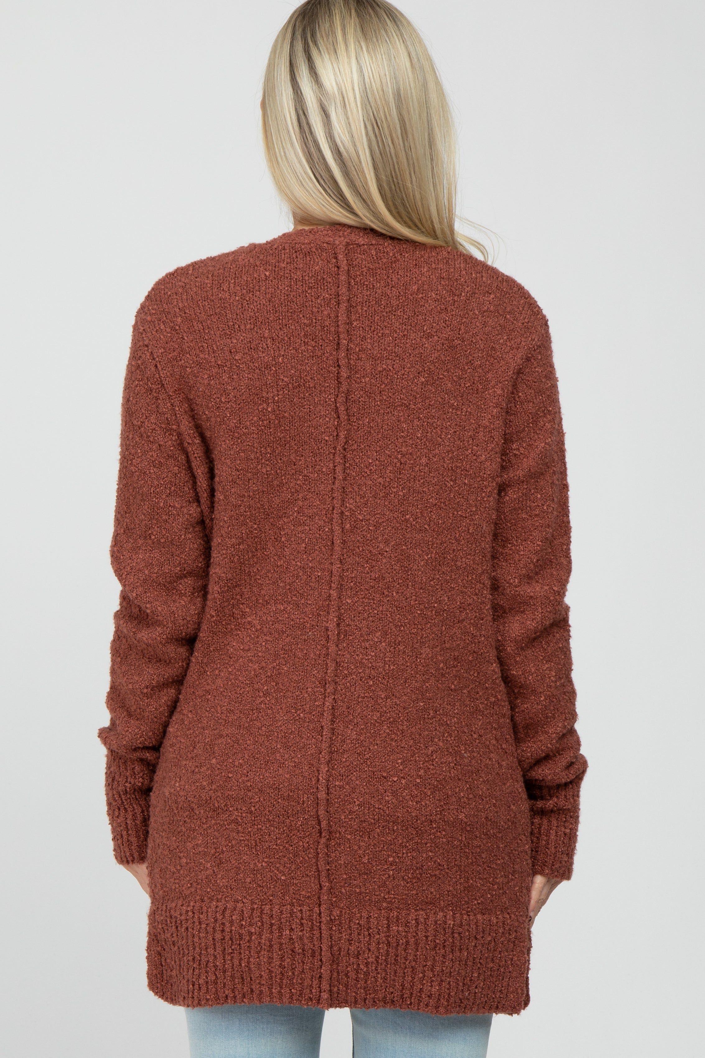 Mauve Popcorn Knit Maternity Cardigan sold by Pinkblush product image thumbnail 4