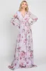 Lavender Floral Chiffon Long Sleeve Maternity Maxi Dress sold by Pinkblush