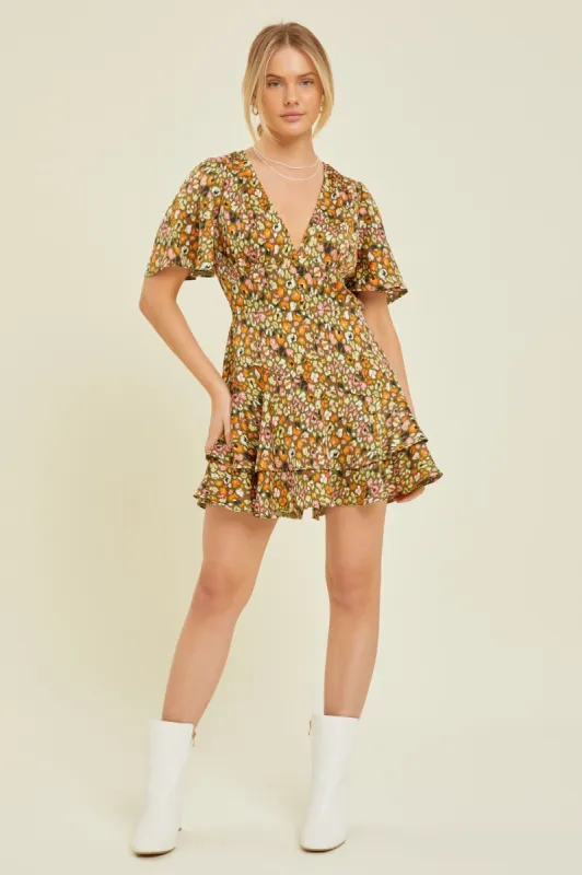 Olive Printed Romper sold by Pinkblush