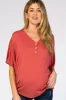 Rust Button Front Maternity Tunic sold by Pinkblush
